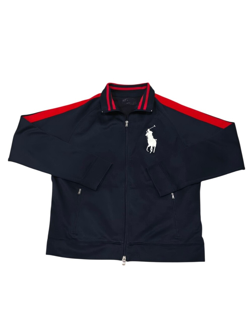 Polo Ralph Lauren Big Pony Men’s Track Jacket USA Size XL Navy/Red/White - Picture 4 of 14